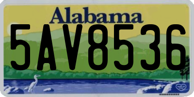 AL license plate 5AV8536