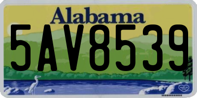 AL license plate 5AV8539