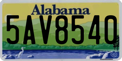 AL license plate 5AV8540