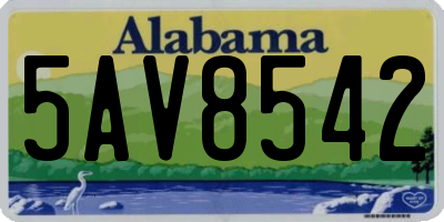 AL license plate 5AV8542