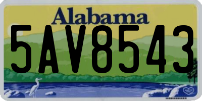 AL license plate 5AV8543