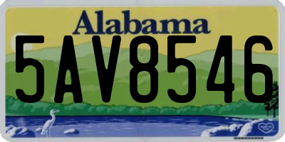 AL license plate 5AV8546