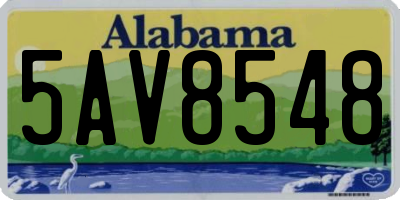 AL license plate 5AV8548