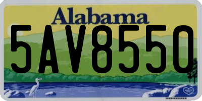 AL license plate 5AV8550