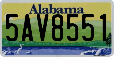 AL license plate 5AV8551