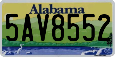 AL license plate 5AV8552
