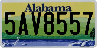 AL license plate 5AV8557