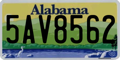 AL license plate 5AV8562