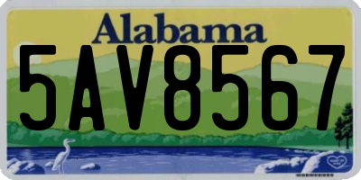 AL license plate 5AV8567