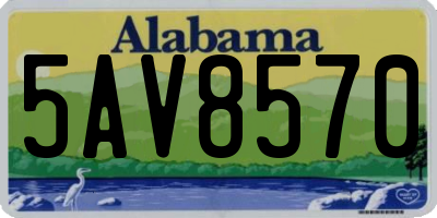 AL license plate 5AV8570