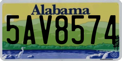 AL license plate 5AV8574
