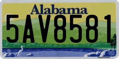 AL license plate 5AV8581