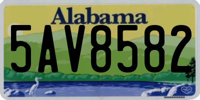AL license plate 5AV8582