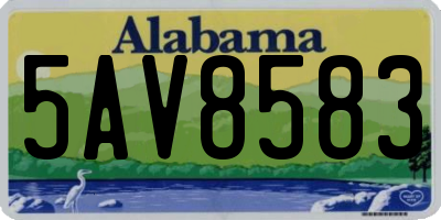 AL license plate 5AV8583
