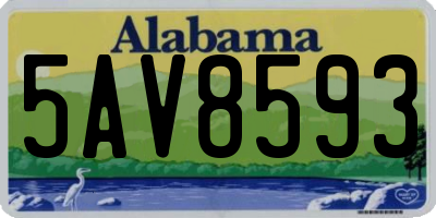 AL license plate 5AV8593