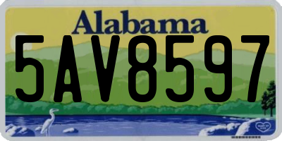 AL license plate 5AV8597