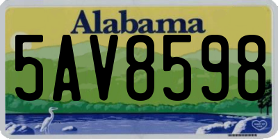 AL license plate 5AV8598