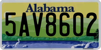AL license plate 5AV8602