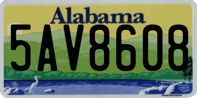 AL license plate 5AV8608
