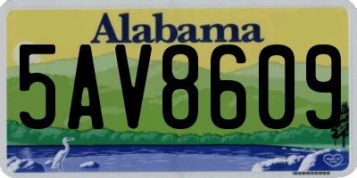 AL license plate 5AV8609