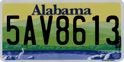 AL license plate 5AV8613