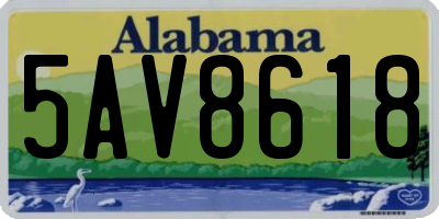AL license plate 5AV8618