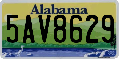 AL license plate 5AV8629