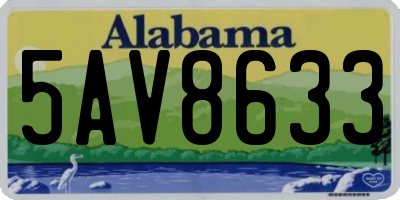 AL license plate 5AV8633