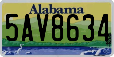 AL license plate 5AV8634