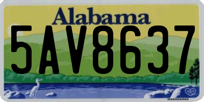 AL license plate 5AV8637