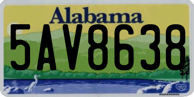 AL license plate 5AV8638