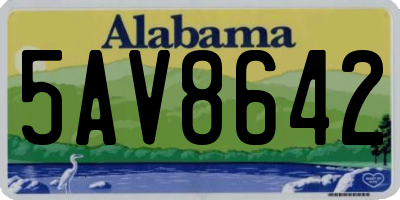 AL license plate 5AV8642