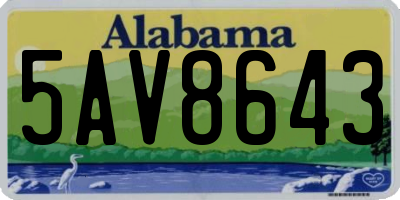 AL license plate 5AV8643