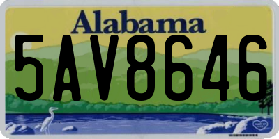 AL license plate 5AV8646