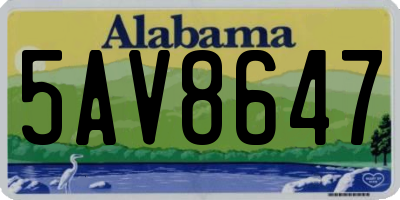 AL license plate 5AV8647