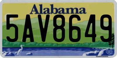 AL license plate 5AV8649