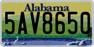 AL license plate 5AV8650