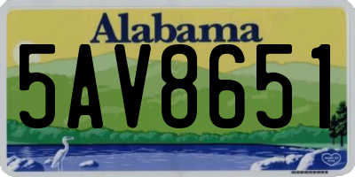 AL license plate 5AV8651
