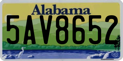 AL license plate 5AV8652