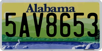 AL license plate 5AV8653