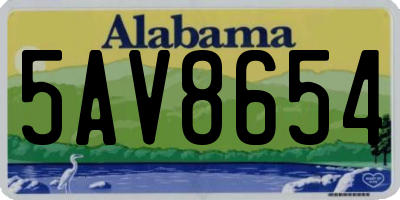 AL license plate 5AV8654