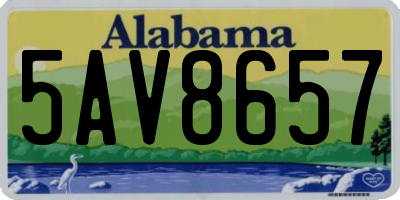 AL license plate 5AV8657