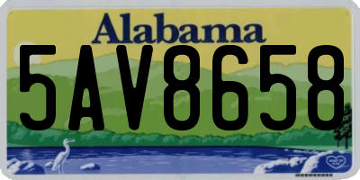 AL license plate 5AV8658