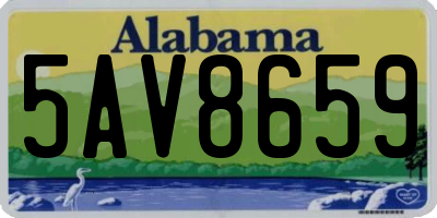 AL license plate 5AV8659