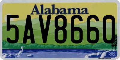 AL license plate 5AV8660