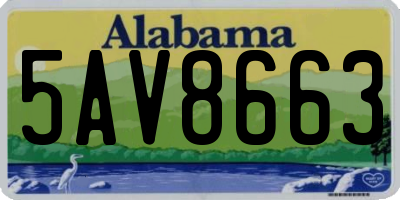 AL license plate 5AV8663