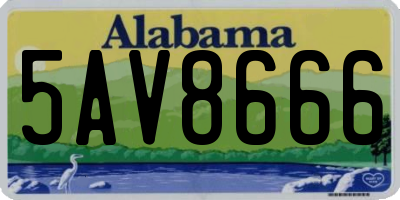 AL license plate 5AV8666