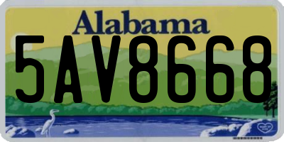 AL license plate 5AV8668