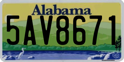 AL license plate 5AV8671