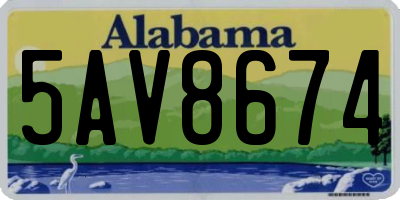 AL license plate 5AV8674